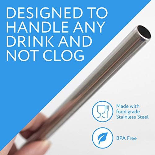 10 X соломинок Boba от неръждаема стомана - за Многократна употреба метални сламки, които са най-подходящи за пенного чай /Boba