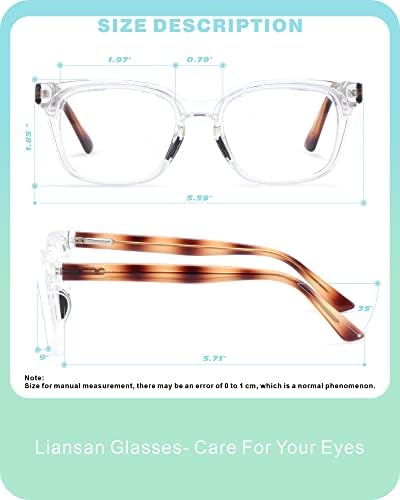 LianSan Регулируеми Очила за четене с Различна Мощност за Жени и Мъже с Пружинным тръба на шарнирна Връзка в TR90 Рамка Със Сменяем