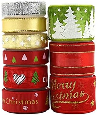 Комплект Коледни Ленти Sewroro, Панделки за Украса на Коледната Елха, Полиестерни Ленти за Опаковане на подаръци, коледно дърво