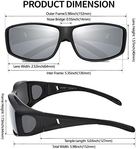 Слънчеви Очила URUMQI Fitover и Очила за Нощно Виждане, HD Поляризирани Слънчеви Очила с Защита от Отблясъци за Мъже и Жени