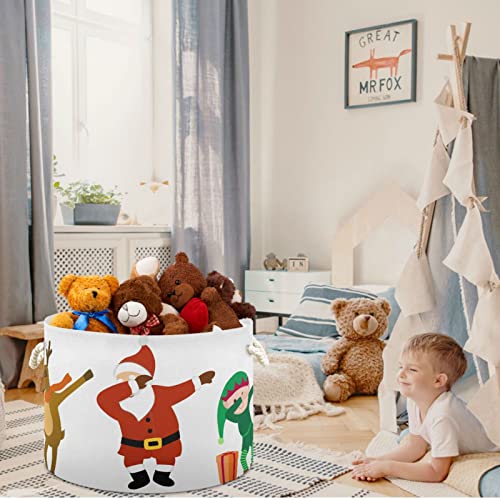 visesunny Cartoony Коледен Елен Танцьор кошове за пране на Текстилен Кутия За Съхранение Кутия За Съхранение Сгъваема Кошница За
